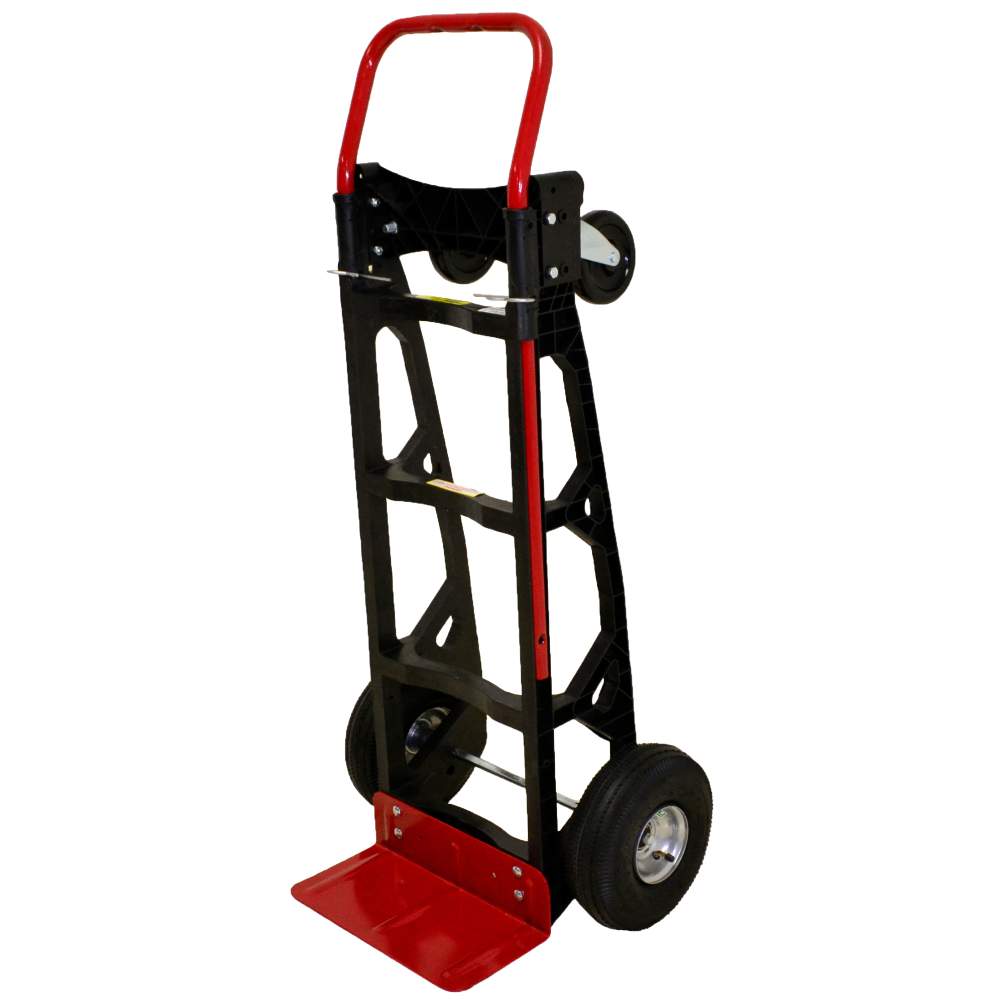 Milwaukee Hand Trucks Convertible Hand Truck — 600-Lb. Capacity, 10in. Pneumatic Tires, 5in. Swivel Casters, Model# DC40611